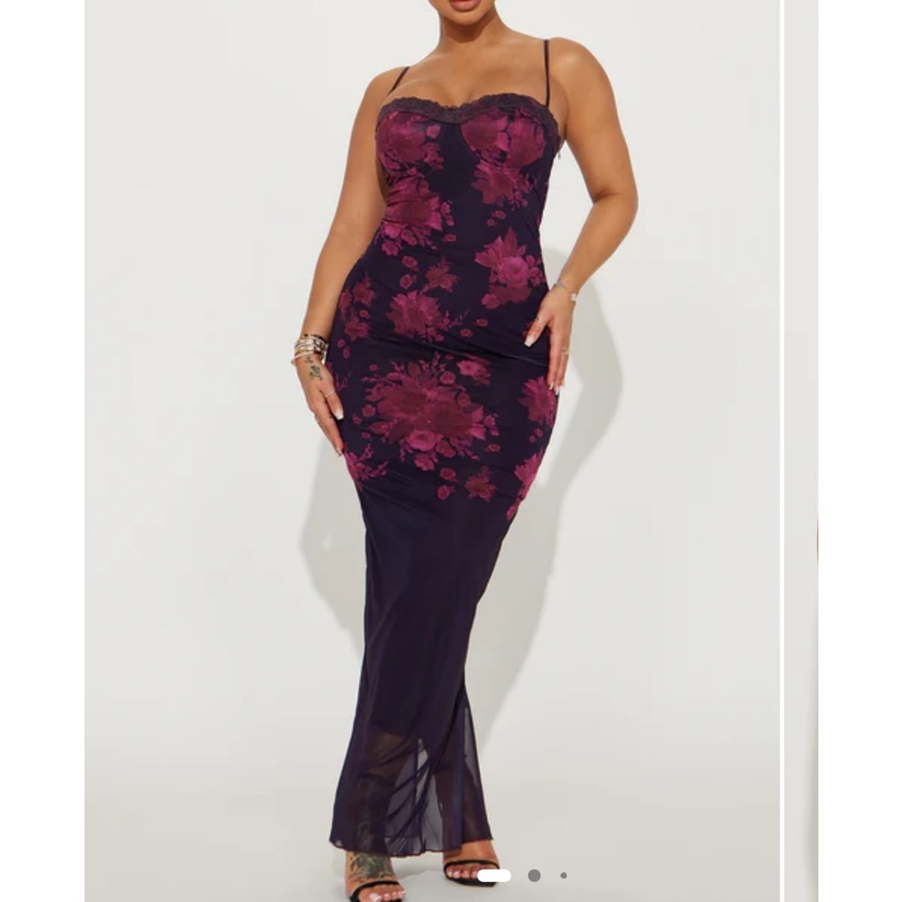 Fashion Nova Amelia Mesh Maxi Dress Size Small